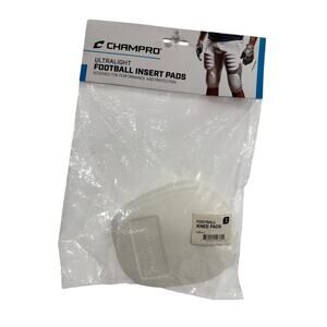 Youth football knee pads ultralight insert white ChamPro FKPUL-Y PAIR  NEW